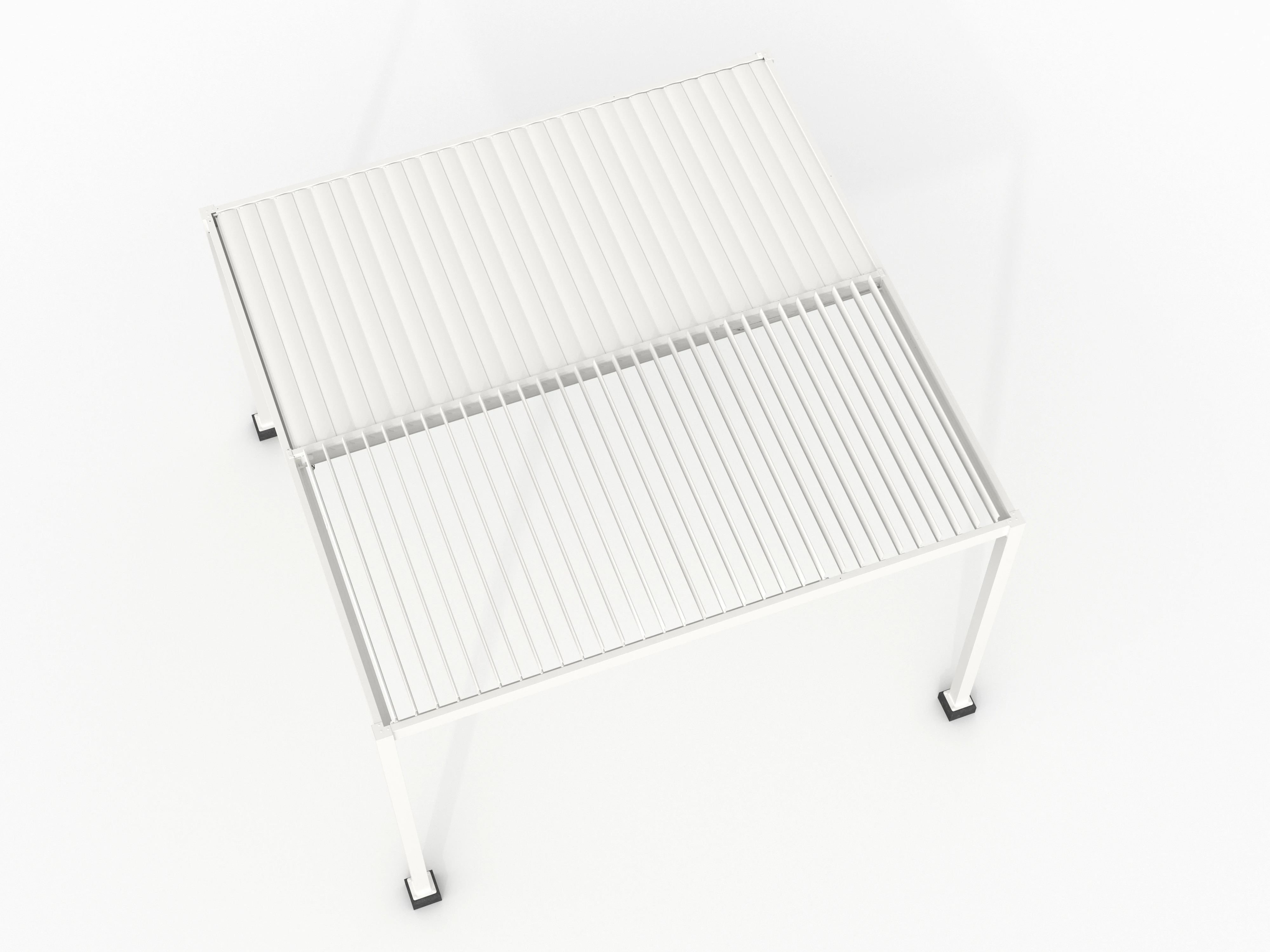 Aluminium Pergola Met Lamellen Wit 400 x 400 cm - Afbeelding 2